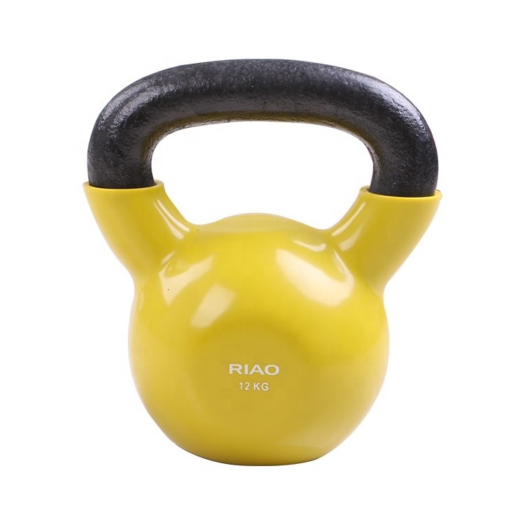 Custom Gym Fitness Colorful Cast Iron Kettlebell Vinyl Kettle Bell Set