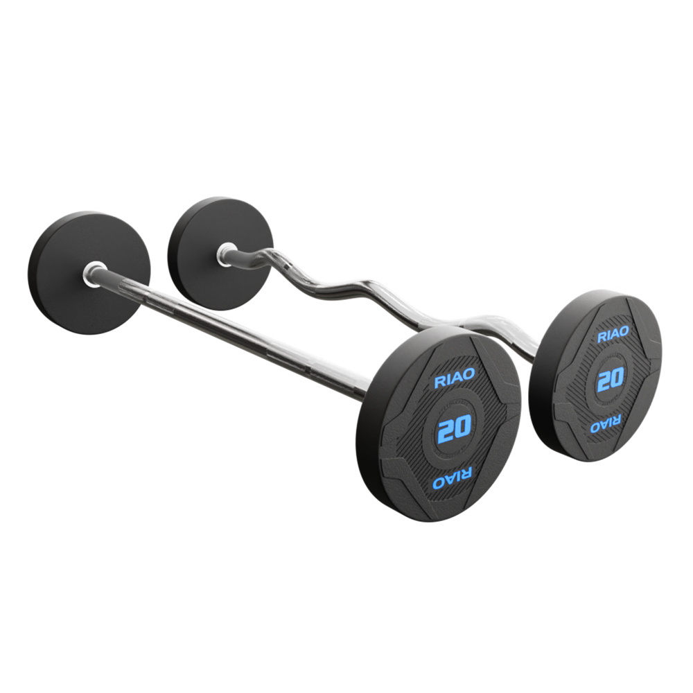 Gym Equipment Weight Lifting Cpu Coated  Barbell Set Long Dumbbells