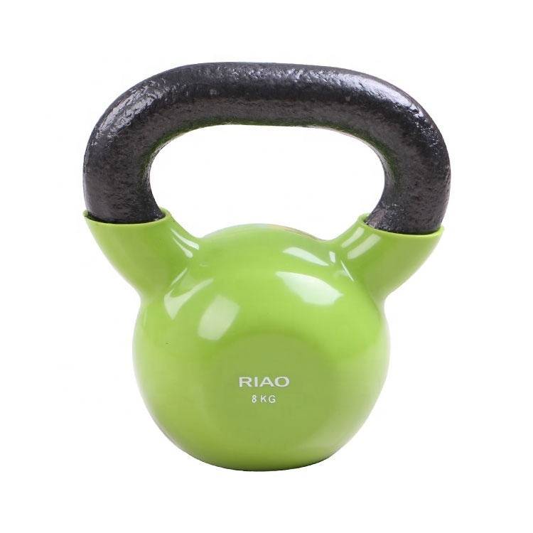 Custom Gym Fitness Colorful Cast Iron Kettlebell Vinyl Kettle Bell Set