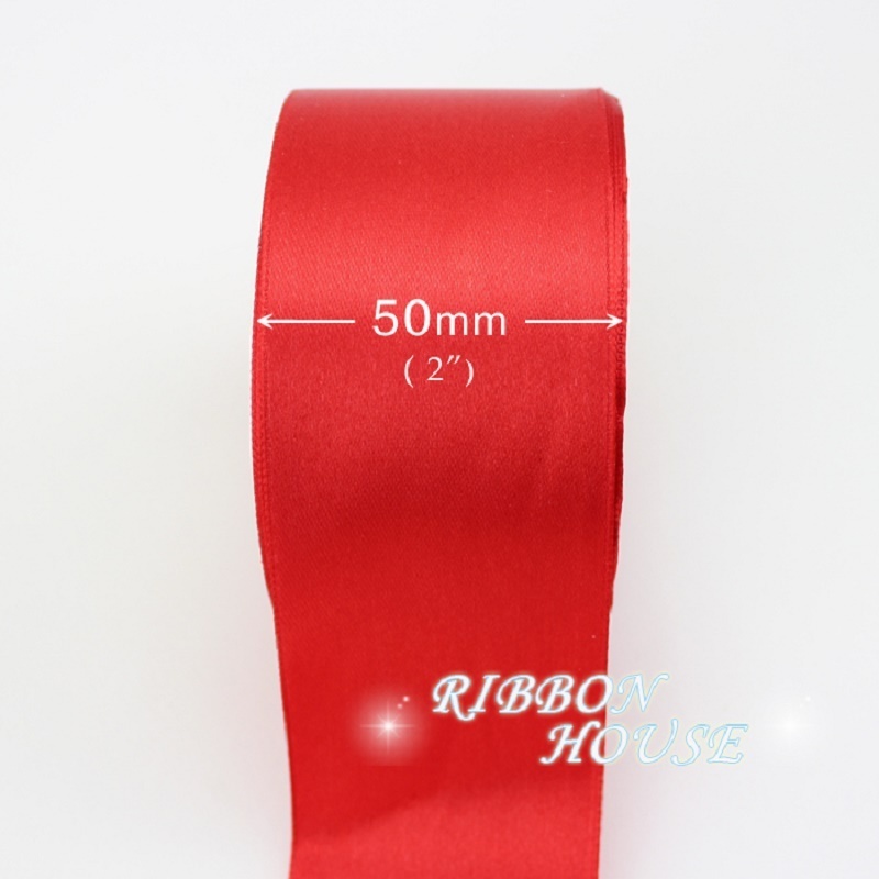 (25 yards/roll) 2'' (50mm) Single Face High Quality Wholesale Satin Ribbon Webbing Decoration Gift Christmas Ribbons