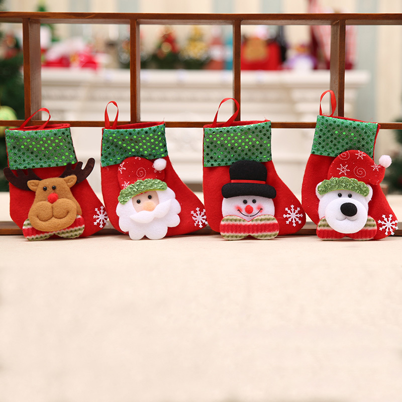 Mini Christmas Socks Children's Party Supplies Holiday Pack Gifts New Year's Decoration