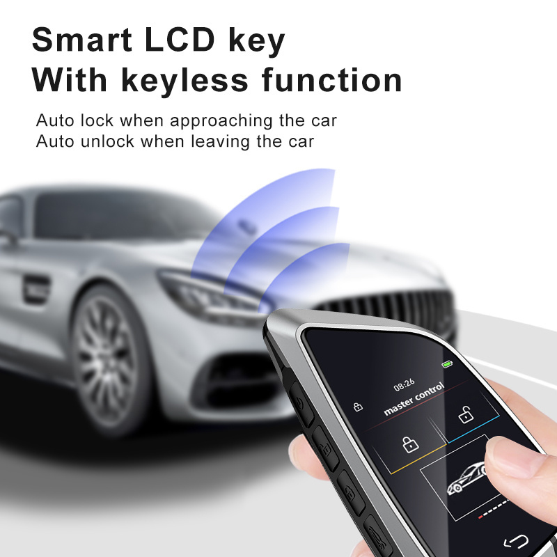 Remote Start Ready Smart Car Key LCD Entry Auto Lock Unlock Keyless Smart Car Key