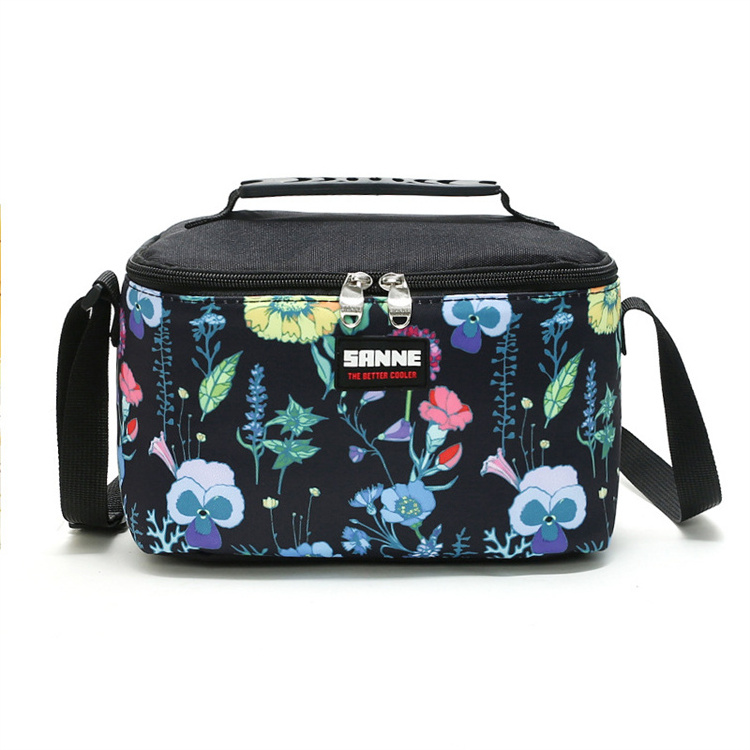 2024 beverage blue printed oxford thin 4 can customized mini cooler bags