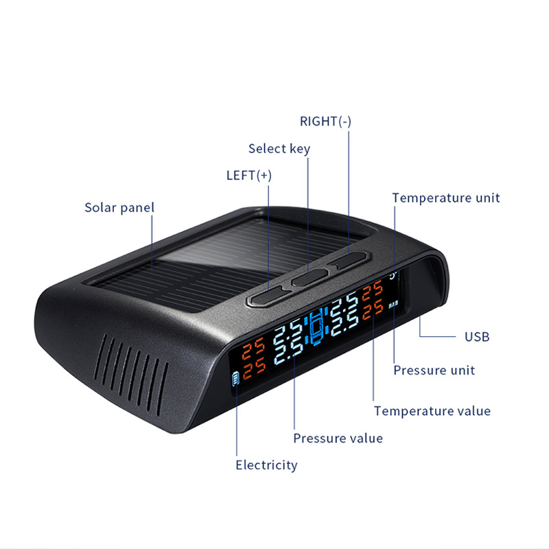 Universal Wireless Solar Built-in Sensor  Tire Pressure Monitoring with LCD Display Digital