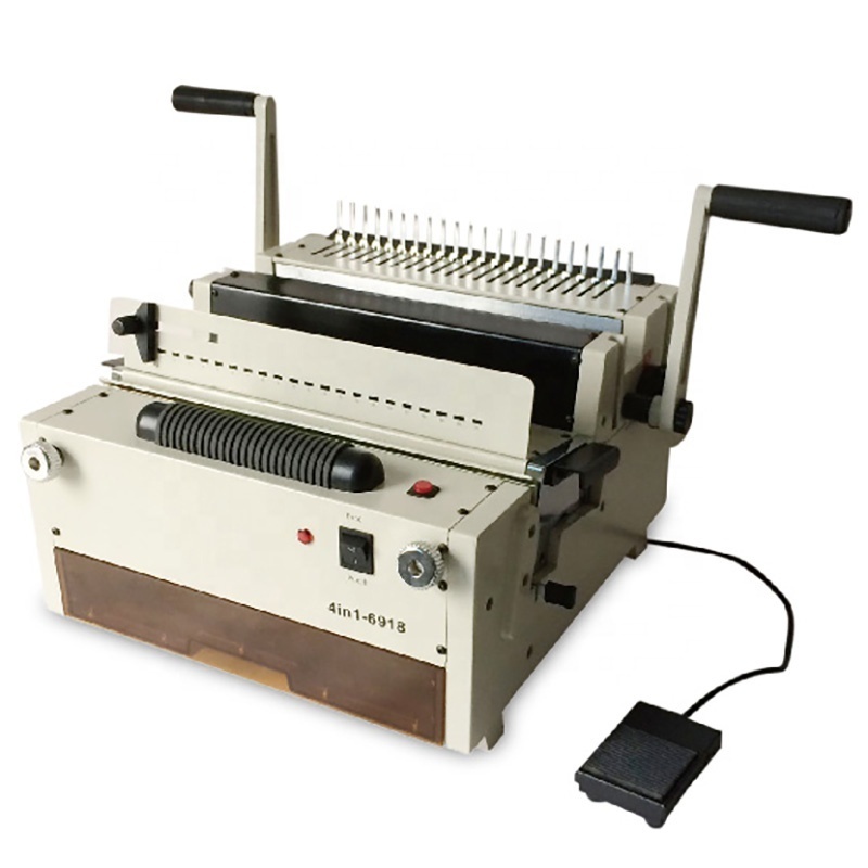 6918 Four molds Book Binding Machine Wire Spiral Binder Punching Binding Machine Coil Comb Binder Machine