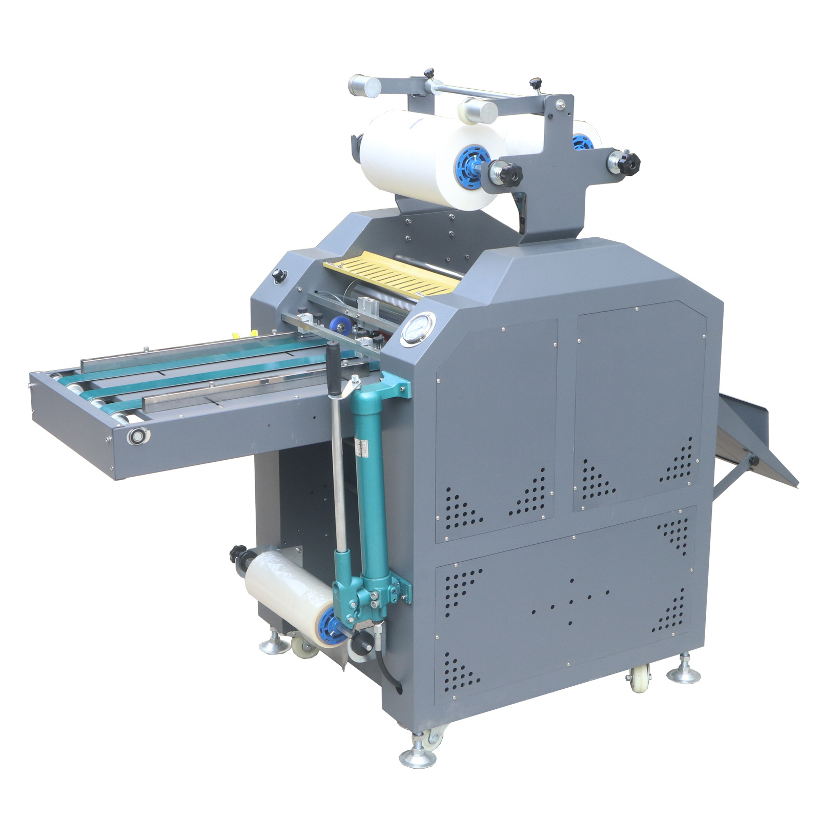 DSG-720 hydraulic heavy duty single side manual feeding auto cutting semi-auto hot roll laminator RUICAI