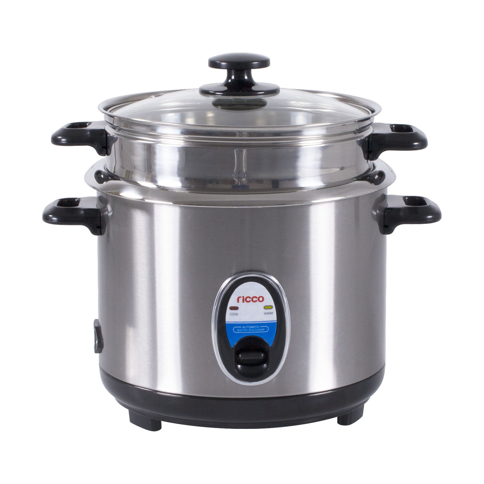 with stainless steel inner pot & steamer and S/S body 2.8L 15CUPS cylinder rice cooker