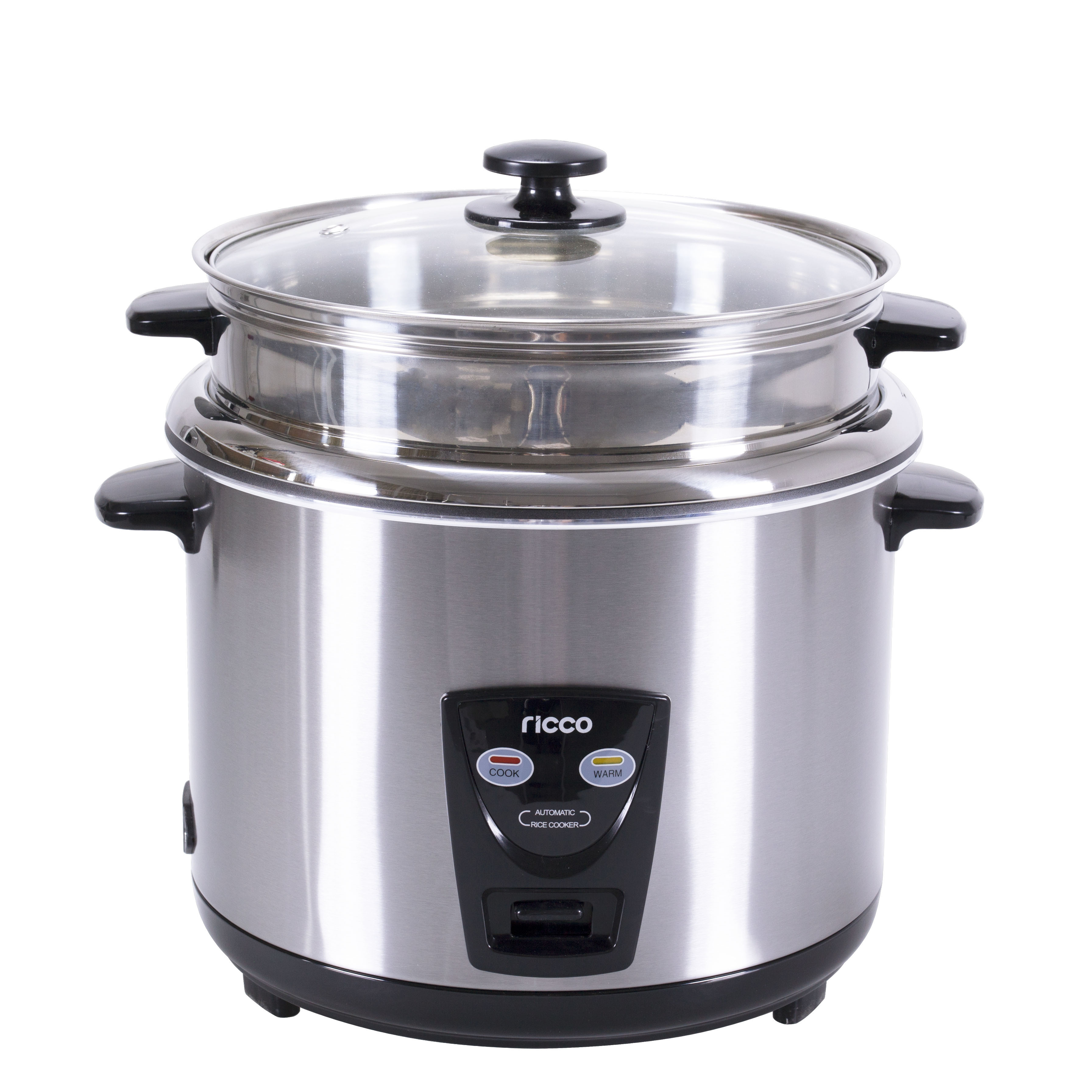 with stainless steel inner pot & steamer and S/S body 2.8L 15CUPS cylinder rice cooker