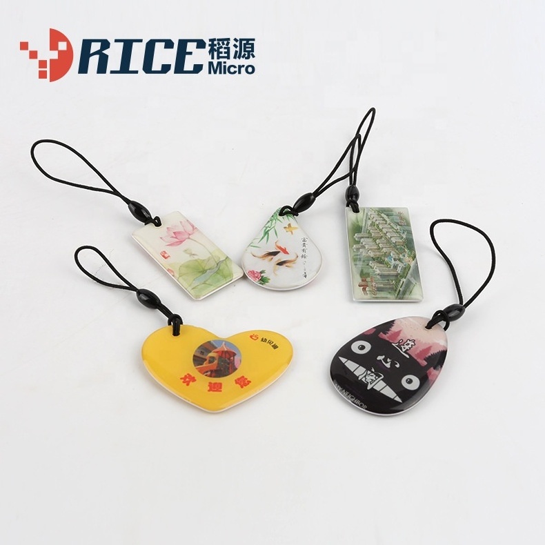 RFID NFC key fob/tag with polyurethane doming epoxy keyfob