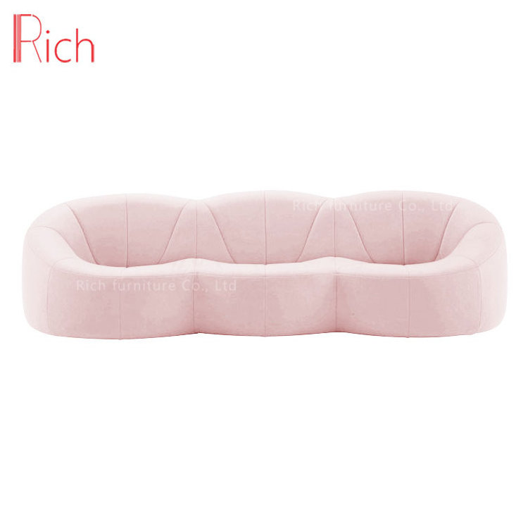 commercial hotel room sofa modern nordic blush pink loveseats sofa velvet pink color office couch living room pumpkin sofa