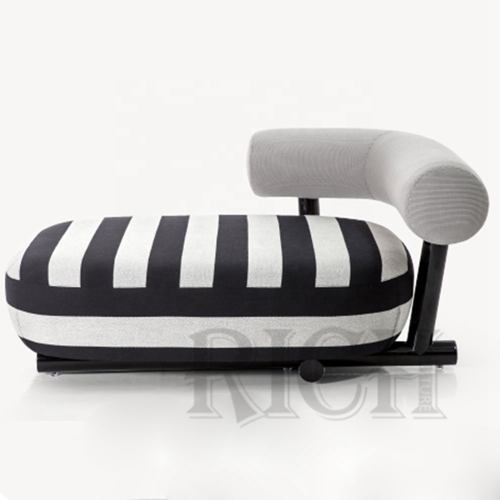 reclining soft couch chaise lounge sofa luxury black and white striped couch living room furniture modern sofa chaise longue