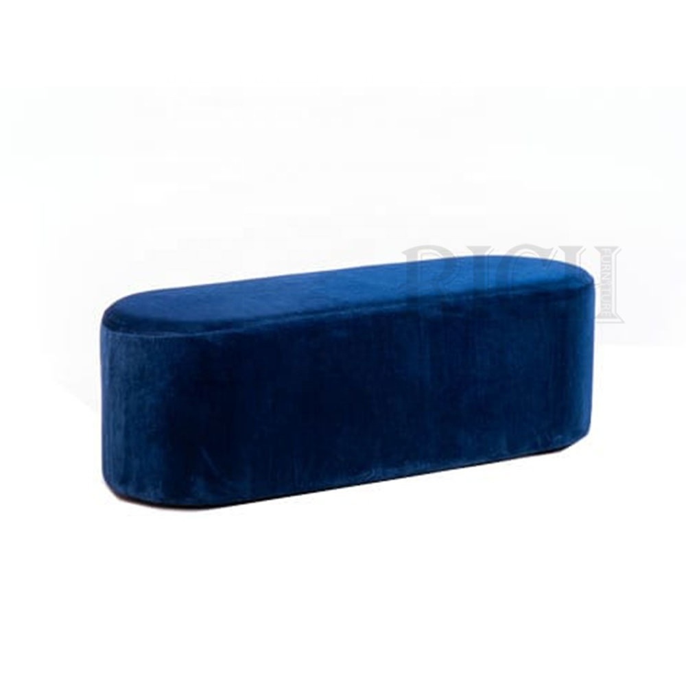 2021 leisure stool Nordic diy ottoman sitting long bed stool velvet fabric foam bench seat modern blue velvet ottoman bench