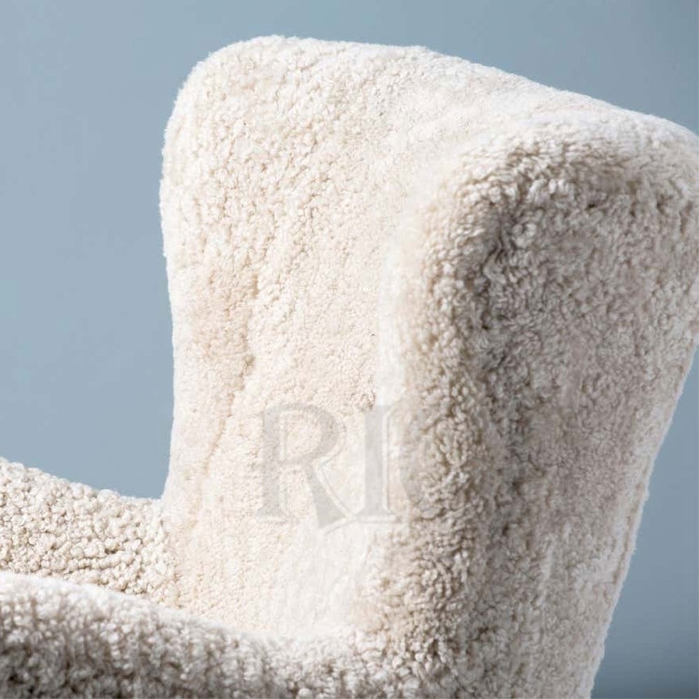 fauteuil salon upholstered accent occasional chairs with arms sherpa armchair sheepskin lamb skin shearling accent chair