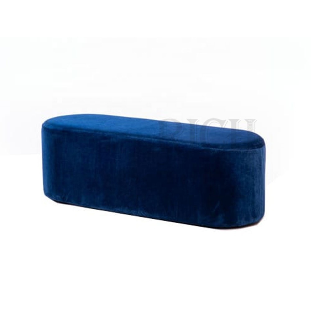 2021 leisure stool Nordic diy ottoman sitting long bed stool velvet fabric foam bench seat modern blue velvet ottoman bench