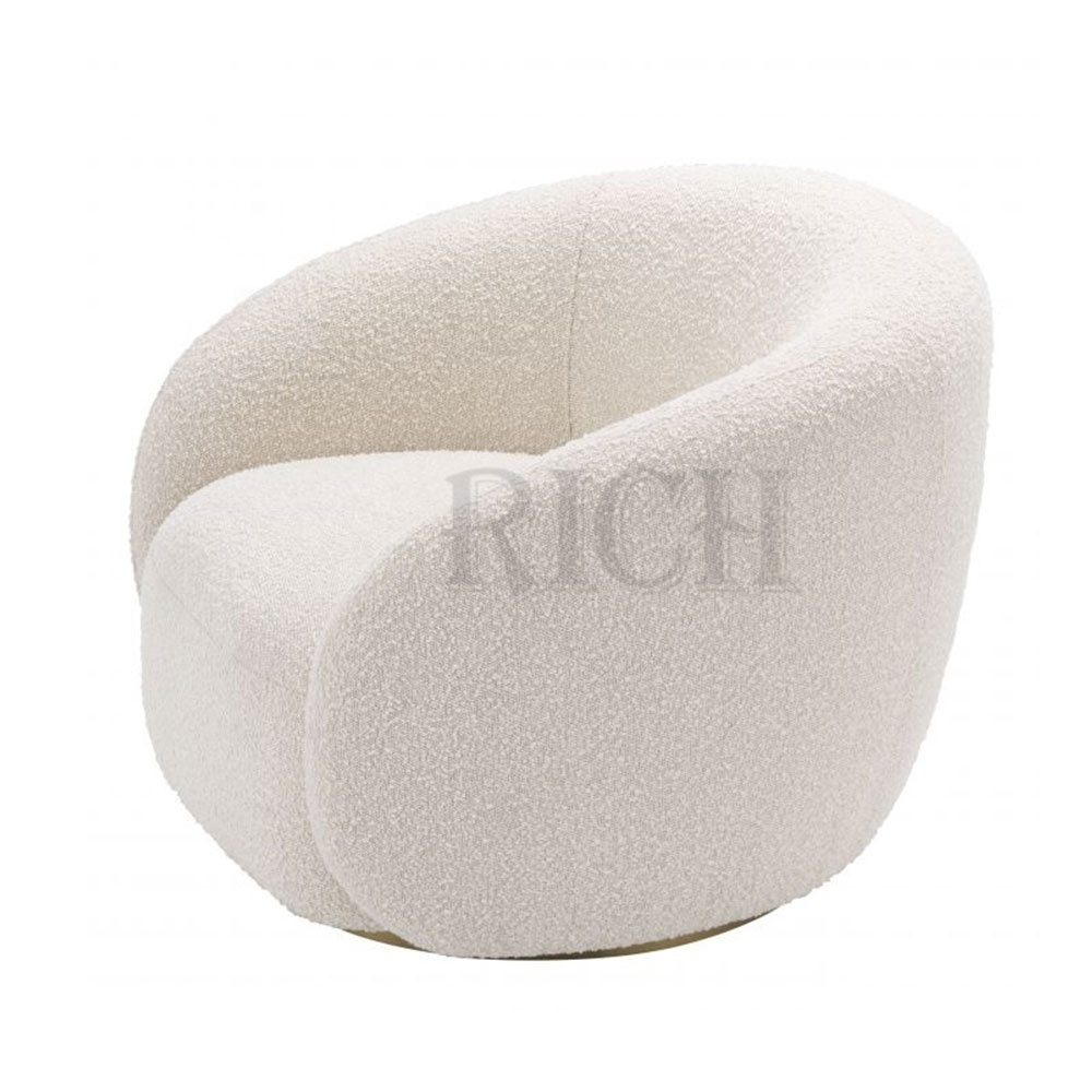 teddy fabric living room lounge leisure chair outdoor easy fauteuil relax small modern armchair white occasional chair