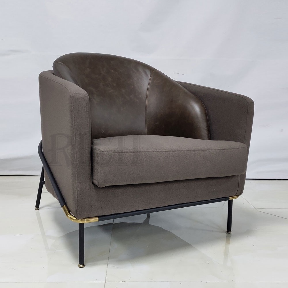 Italian design modern living room single velvet armchair office accent chair