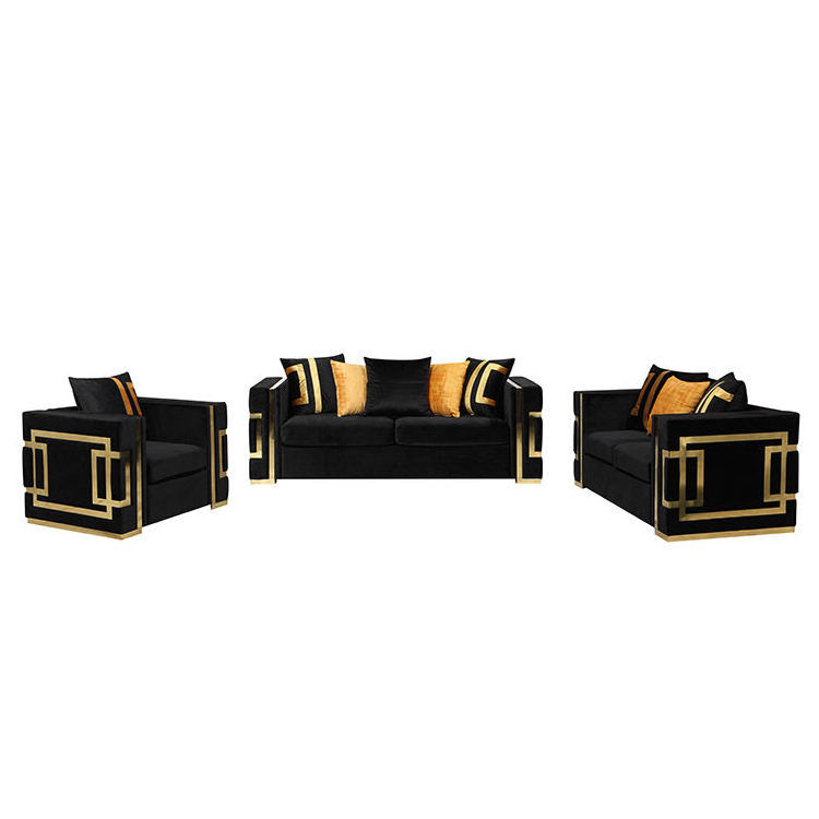 Modern Nordic Luxury Design Hotel Lounge Sofa Furniture Living Room Comfort Sofas Elegant Fabric Black Comfy Love Seat Sofa