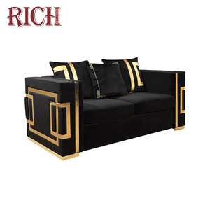 Modern Nordic Luxury Design Hotel Lounge Sofa Furniture Living Room Comfort Sofas Elegant Fabric Black Comfy Love Seat Sofa