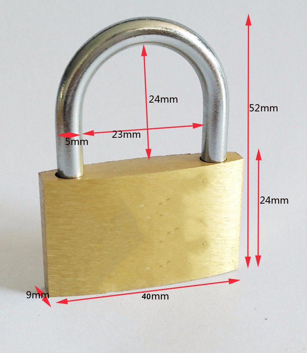 Top Security Pad Lock High Safety antique solid  copper brass padlock 50mm for school cabinet