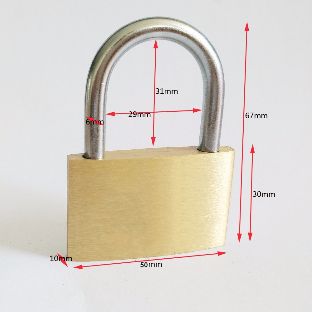 High Quality Heavy 50MM  candado Copper key  brass padlock