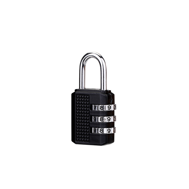 Black color luggage pad lock 3 digits combination padlock for travel