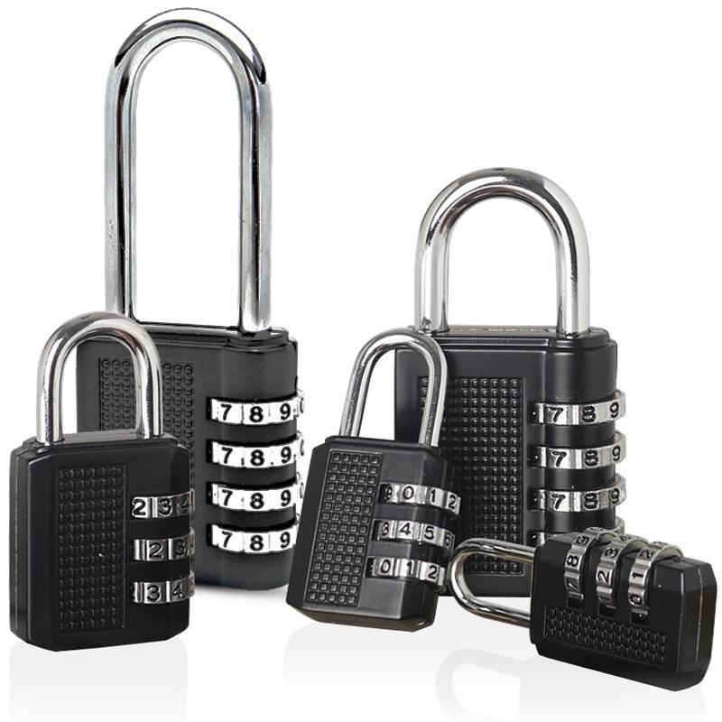 Black color luggage pad lock 3 digits combination padlock for travel