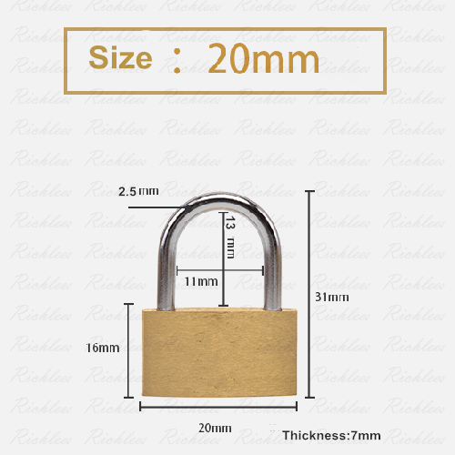 20mm brass padlock  small mini lock with 3 keys