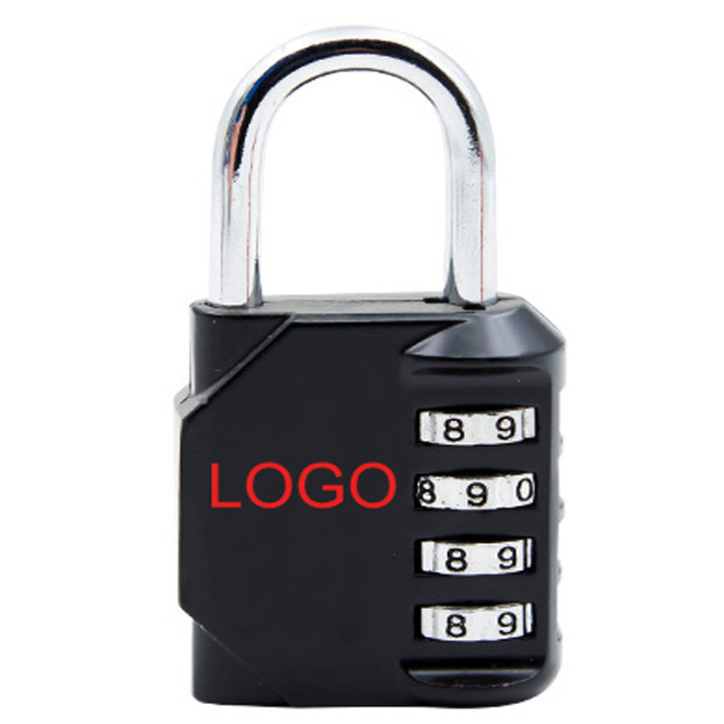 Square Heavy Duty Custom logo  4 Digits Waterproof Safety Lock candado combination Padlock for gym