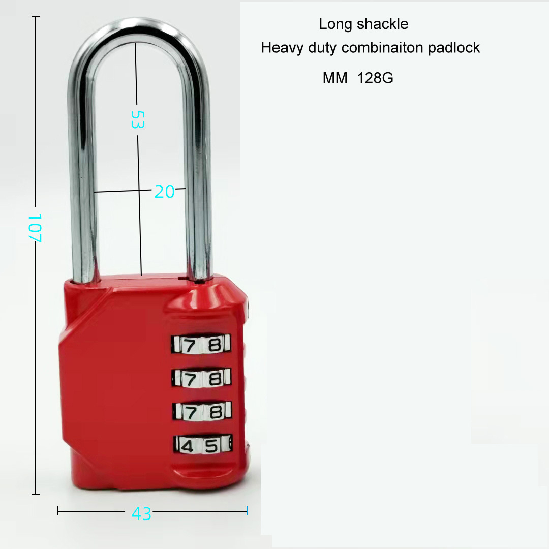 Long Shackle Heavy 4 Digits Combination Padlock Outdoor Waterproof Lock For Gate Gym school Locker