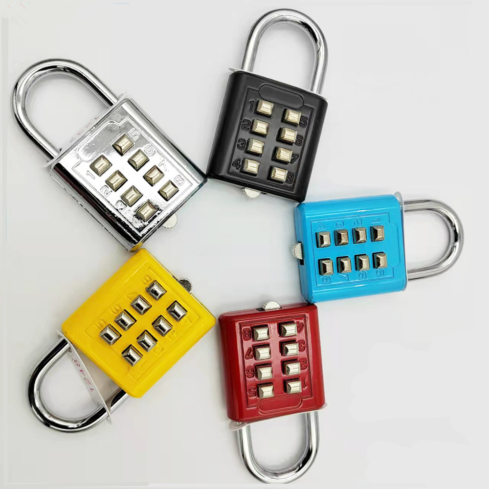 8 number push button padlock keypad combination padlock