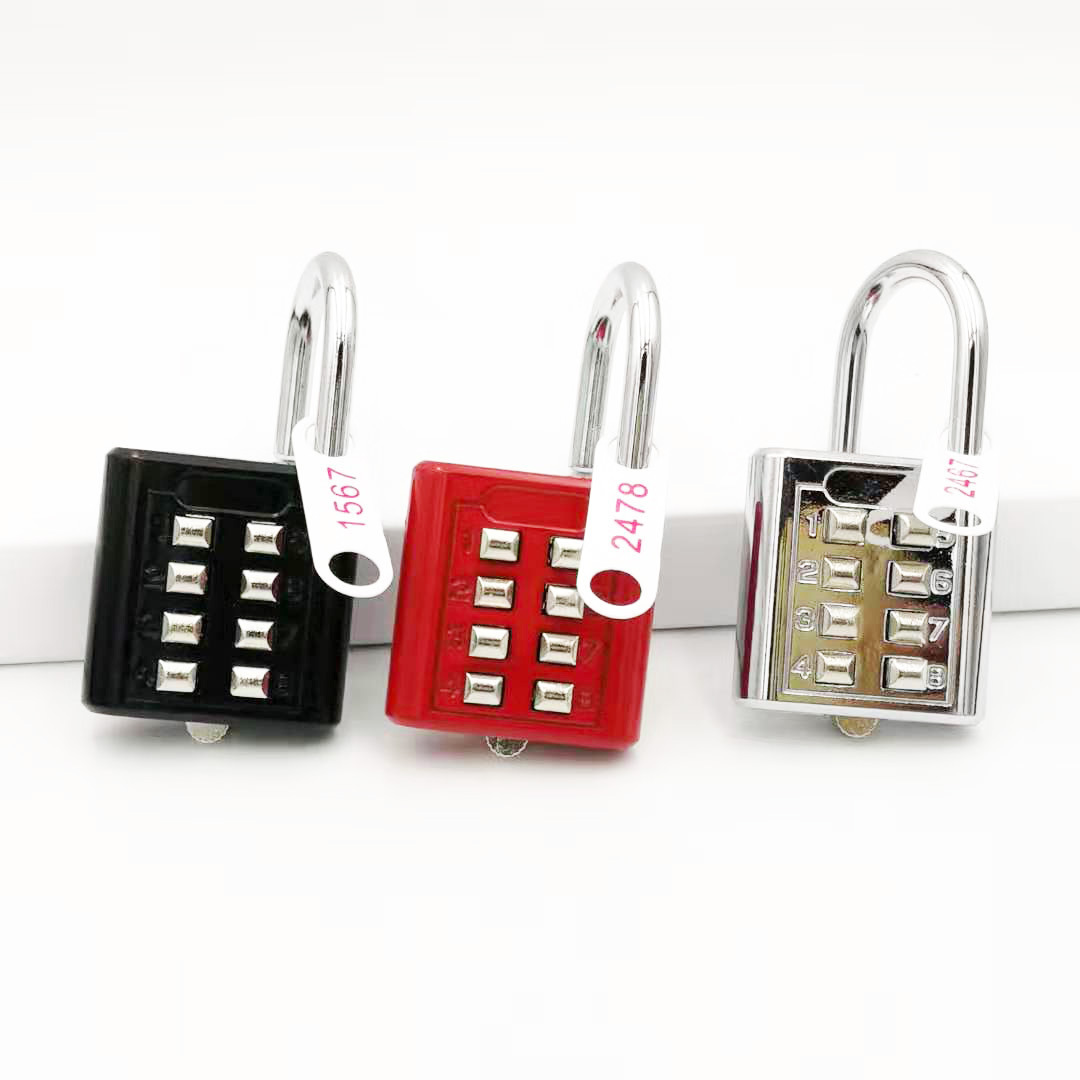 8 number push button padlock keypad combination padlock