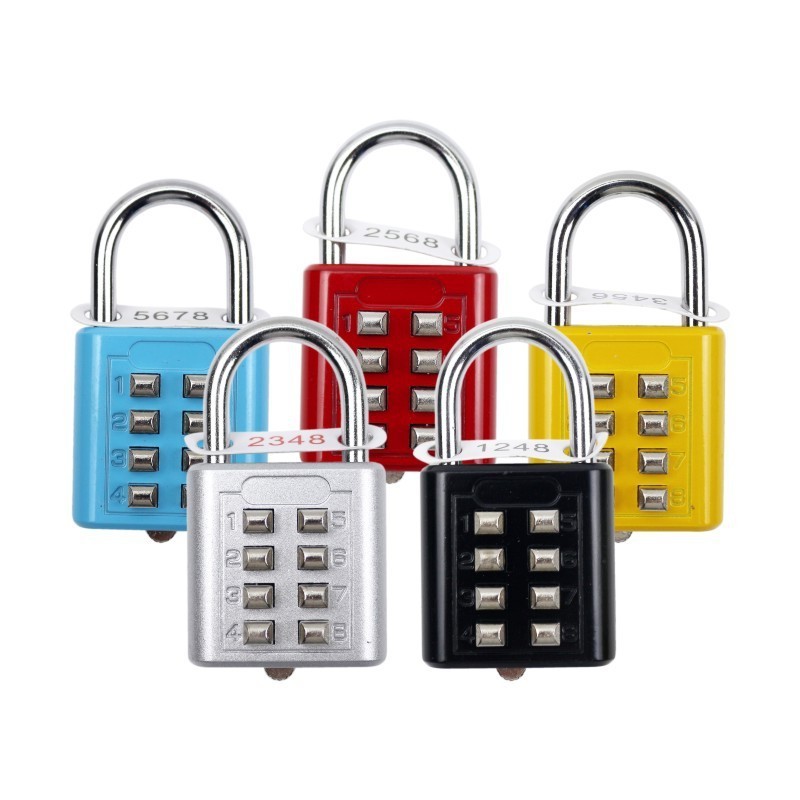 8 number push button padlock keypad combination padlock