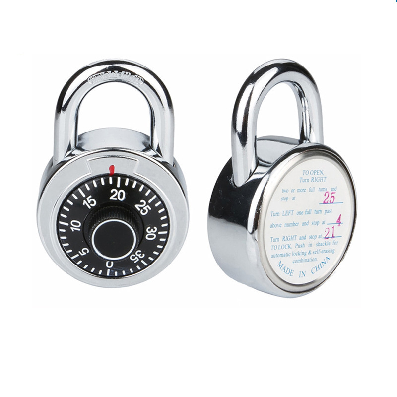 High quality 50mm round lock waterproof 4 dial zinc alloy disc combination padlock