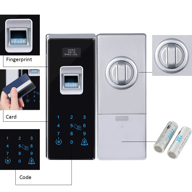 Classic style Smart digital fingerprint glass sliding door lock for glass door Single and  double door