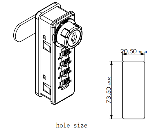 4 digits mechanical password cam lock with master key for gym locker cabinet