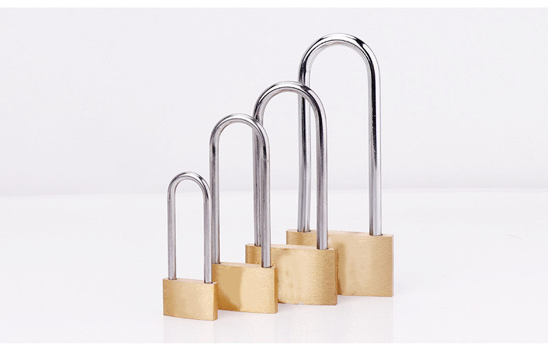 Industrial  Pad lock 40mm Long Steel Shackle brass padlock  with 3 keys