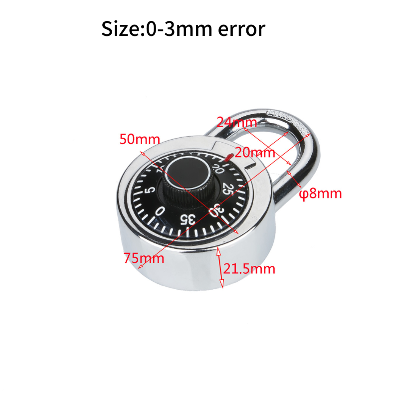 High quality 50mm round lock waterproof 4 dial zinc alloy disc combination padlock