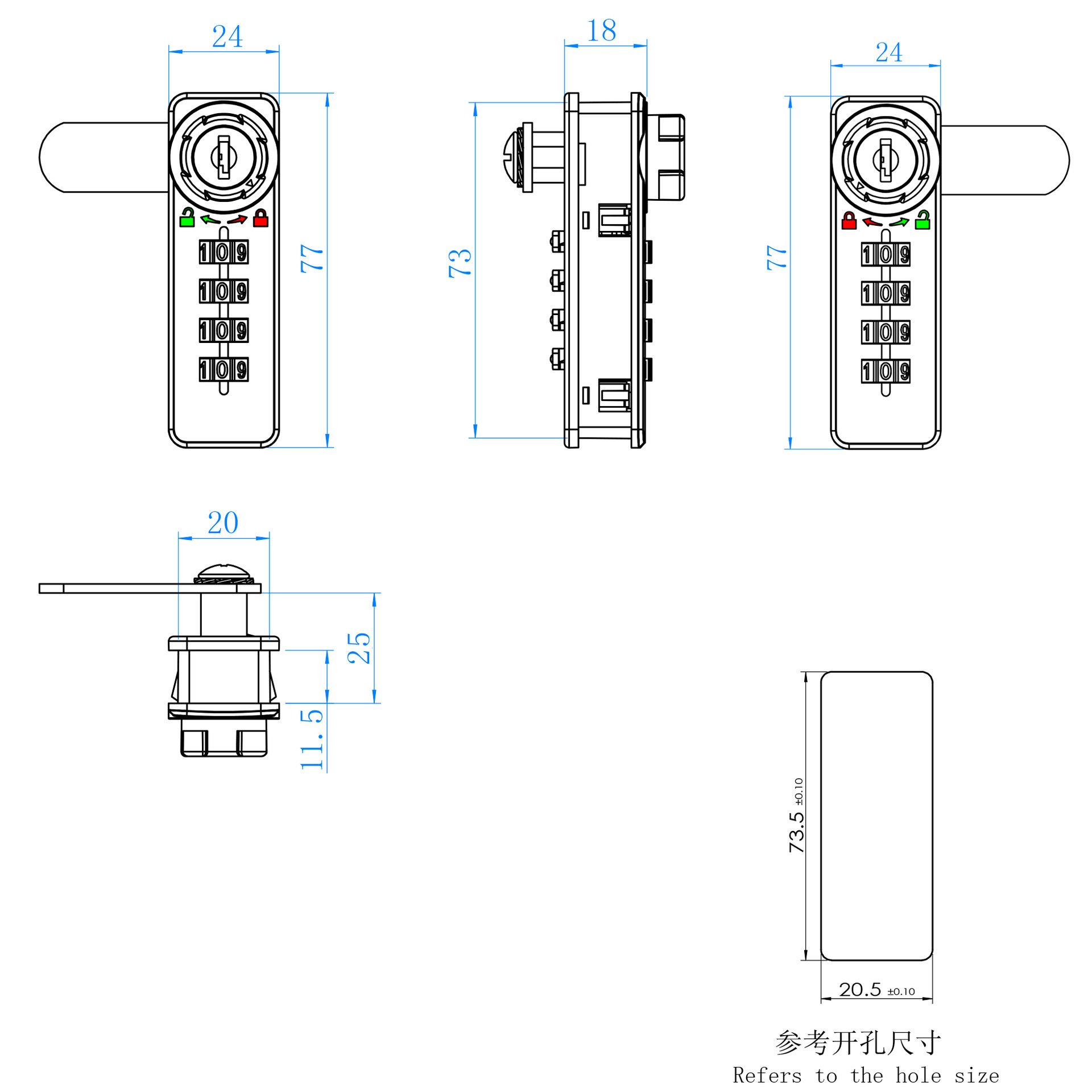 Mechanical Combination Cam Locks For Cabinet Furniture With Master Key