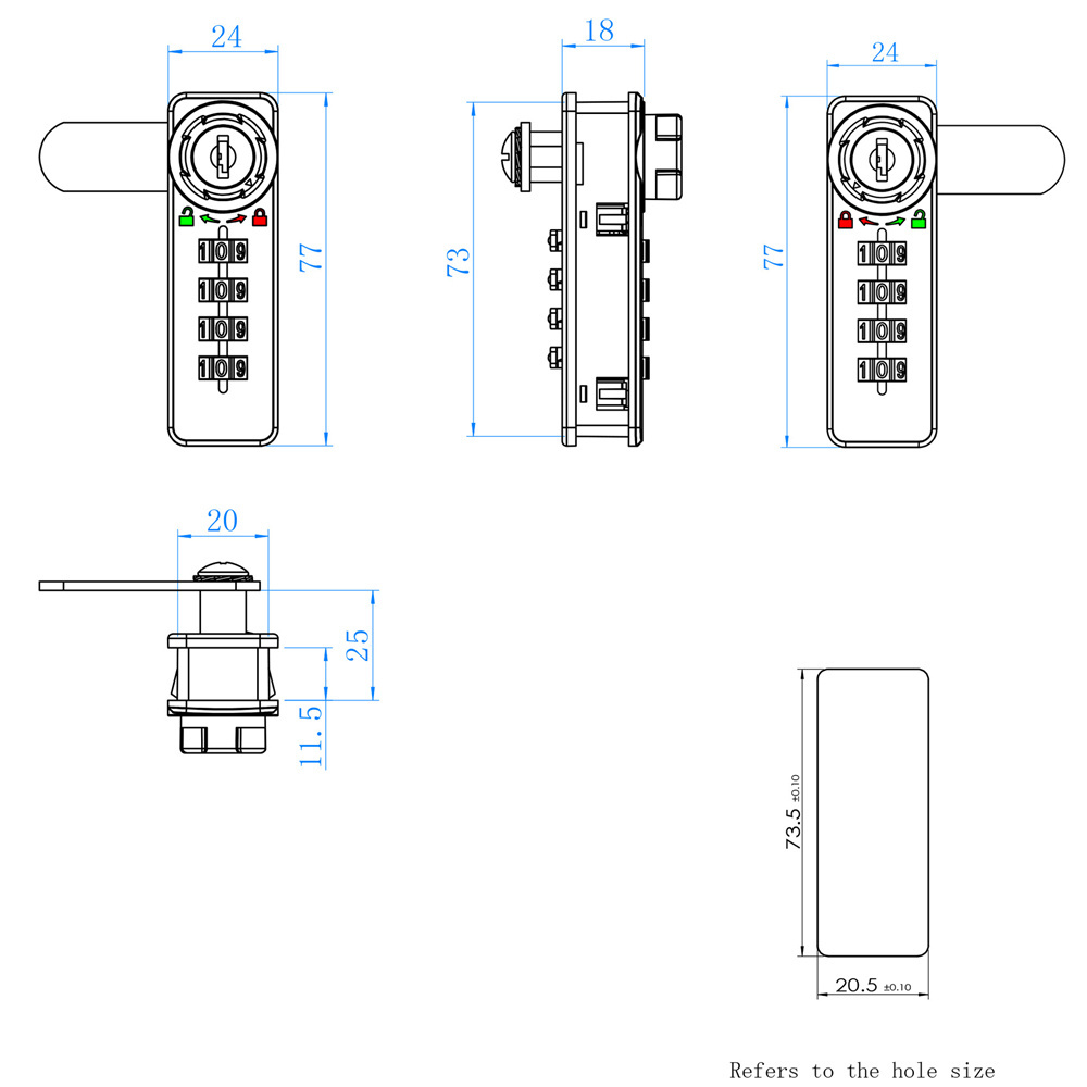 Mechanical Combination Cam Locks For Cabinet Furniture With Master Key