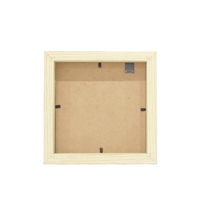 Front Carved Wooden Photo Frame Minimalist Natural MDF Picture Frame Wholesale Square Shadow Box Frame for Tabletop Wall Hanging