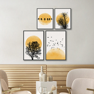 Paintings And Wall Arts Black Tree Birds Poster Art Print Pictures Family Gallery Motivation Framed Wall Art