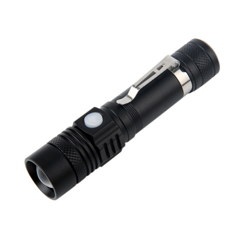 2019 Aluminum 18650 Emergency Pocket 10w xml t6 led Manual usb Mini High Power Style Rechargeable Tactical led Torch Flashlight