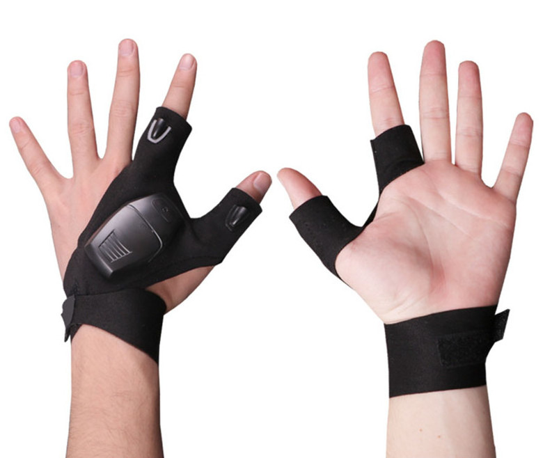 Manufacturer Wholesale Lighting Strap Gloves Light With AAA Battery Ultra-Bright Thumb And Pointer Finger LED Lights