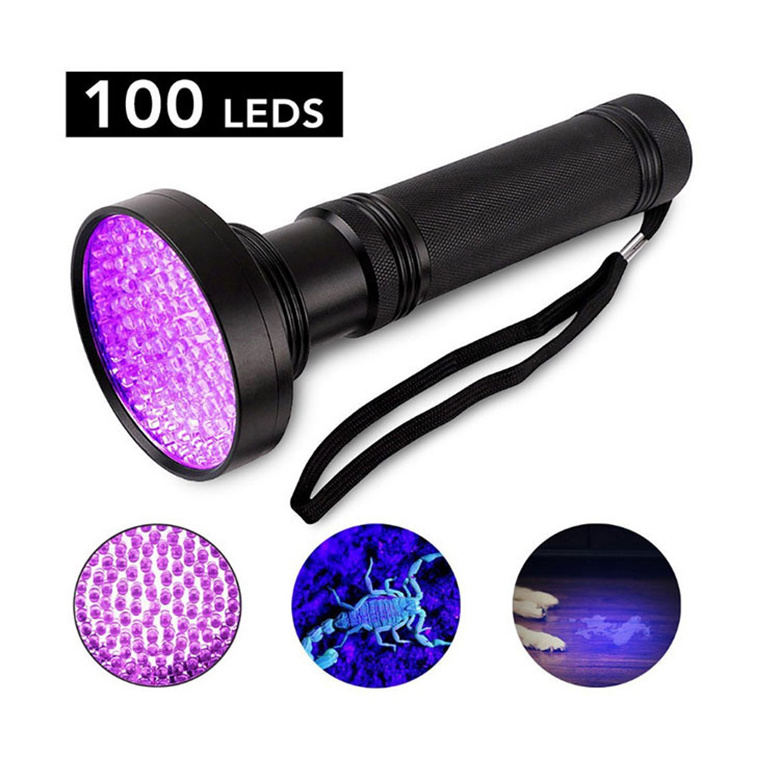 Hot sell Aluminium Pet Urine Detector 100 LED 395Nm uv flashlight