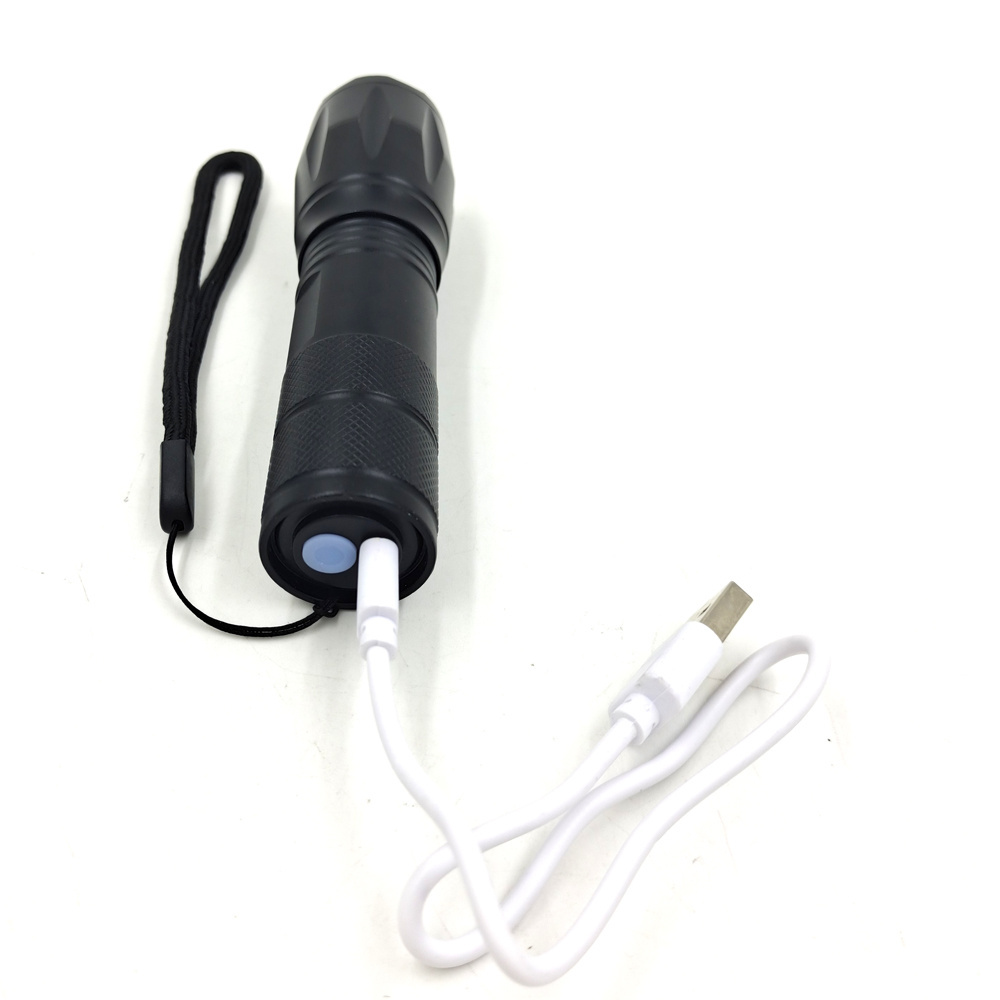 3.7V XML-T6 high power Portable 1000 Lumens  Power Bank  Aluminum USB rechargeable LED flashlight