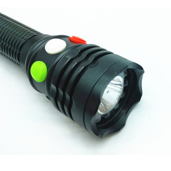 Factory Super Bright Tricolor Magnetic Rechargeable White Red Yellow Railway Signal LED Flashlight made in china