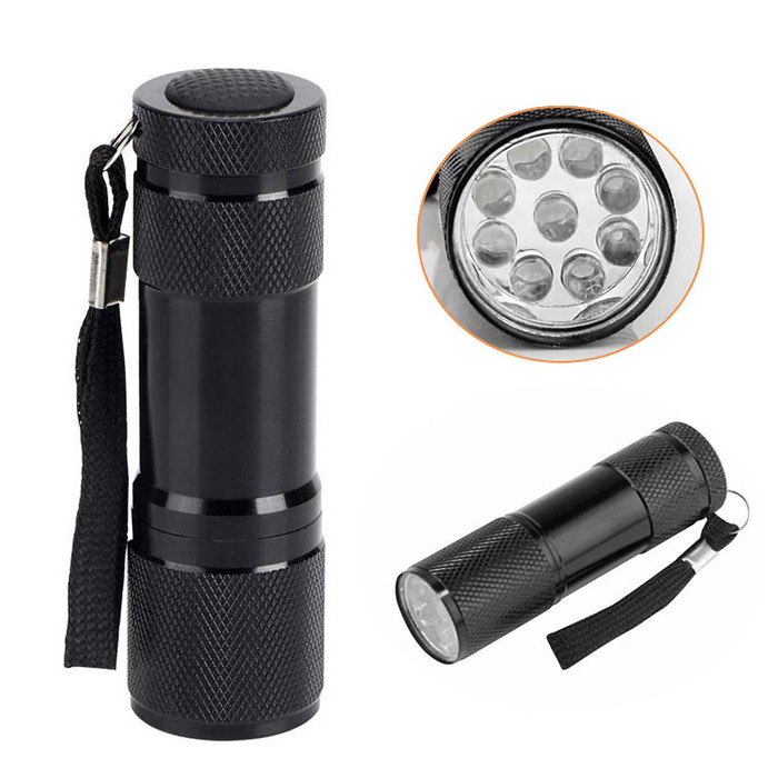 Powerful Portable Super Bright 9 LED Mini Flashlight Small Torch Pocket Lamp Rubber Grip LED Linternas Tactical Flashlights