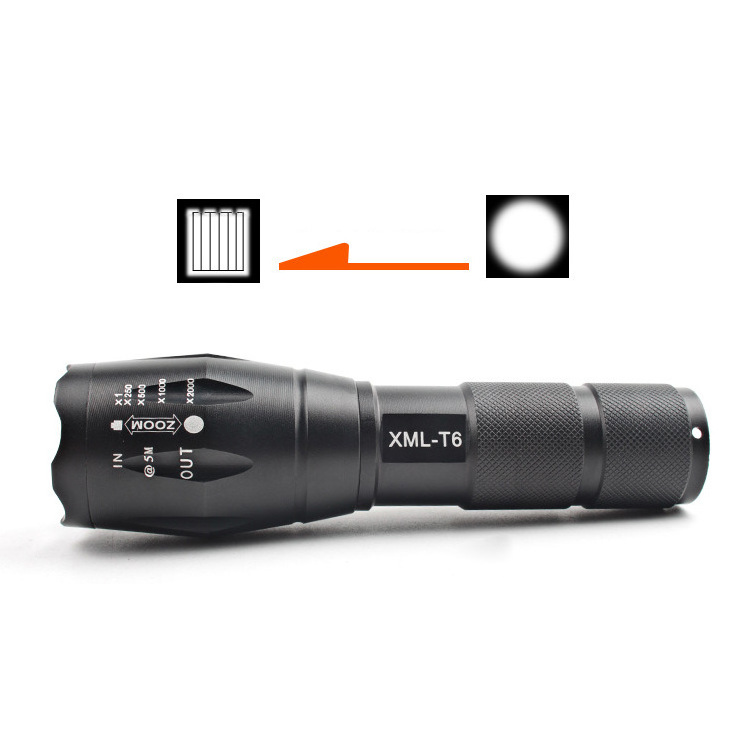 Richall High Power Portable Emergency Aluminum Alloy Rechargeable G700 Zoomable  3*AAA/18650 LED Flashlight