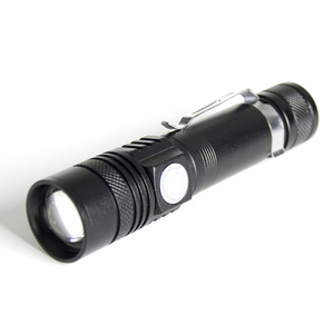 2019 Aluminum 18650 Emergency Pocket 10w xml t6 led Manual usb Mini High Power Style Rechargeable Tactical led Torch Flashlight