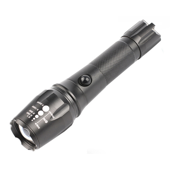 Hot Sale 90g XML T6 LED Powerful 18650   Rechargeable Torch High Power Dimmable Zoom Tactical Flashlight LED Flashlight Set